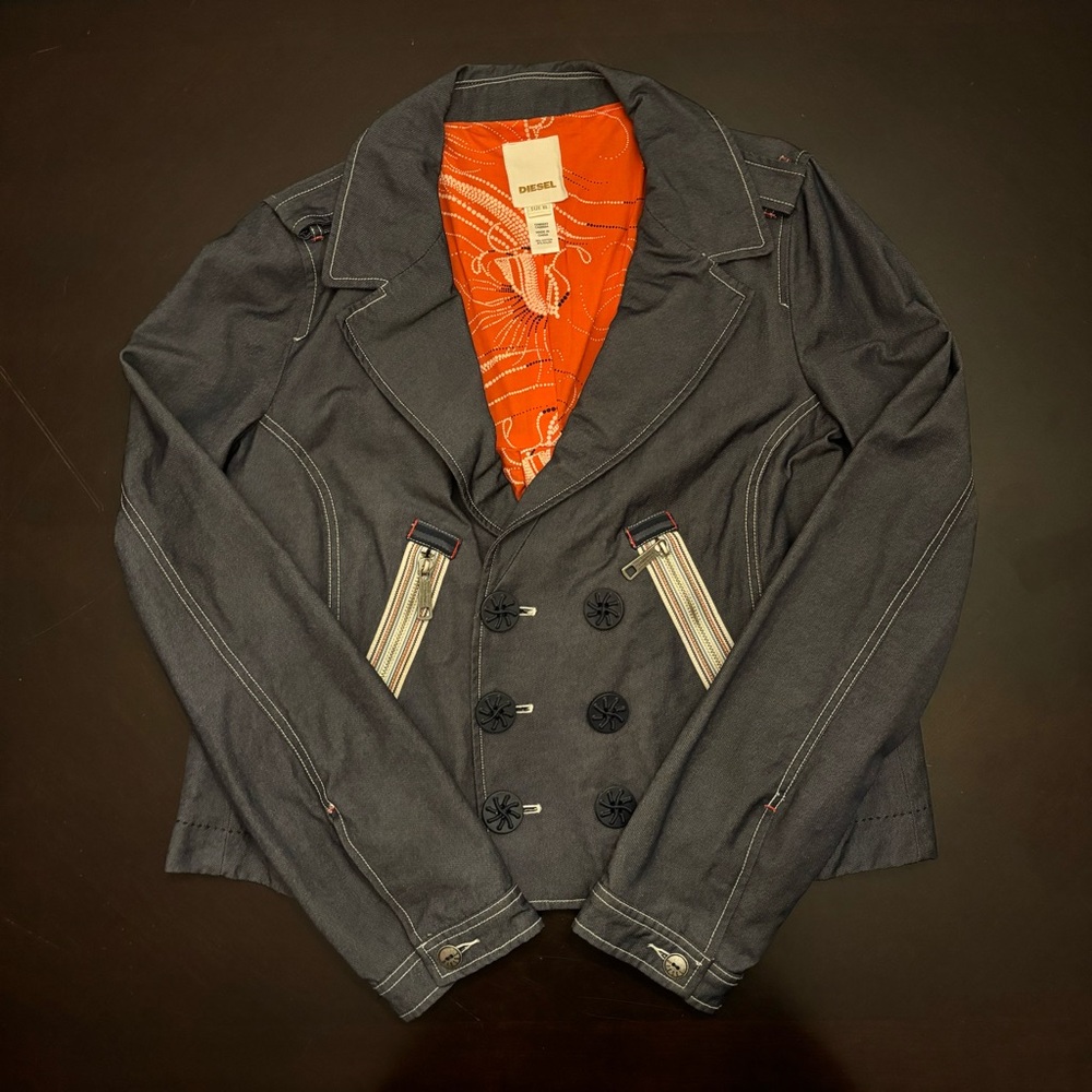 Vintage Designer Diesel Y2K Jacket Blazer Women's XL Fodera Lined Great Details